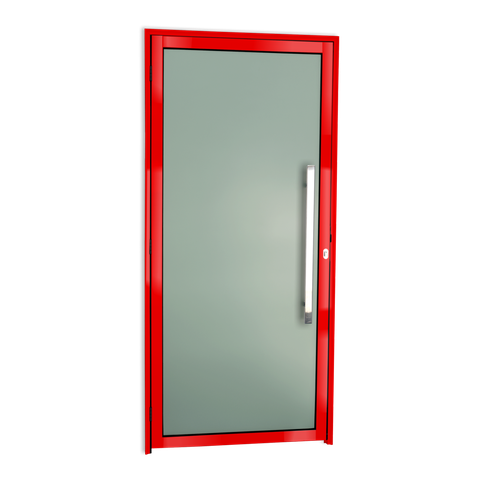 Porta Alumínio Murano c/Puxador D.Vermelho 90 Brimak