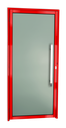 Ver imagem 1 de Porta Alumínio Murano c/Puxador D.Vermelho 90 Brimak