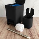 Ver imagem 4 de Conjunto 2 Escovas Sanitárias com Suportes para Banheiro Lavabo Polipropileno Dual OU Preto