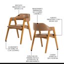 Ver imagem 5 de Kit 6 Cadeiras com Encosto Curvado para Mesa de Jantar Lua com Estofado Courino Castanho L85 Rmi
