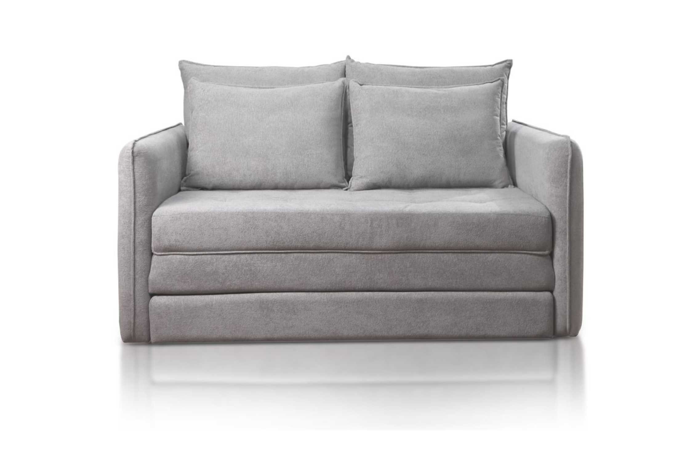 Sofa Cama Casal Noronha Luxo 1,55m Cor Cinza Suede - 2