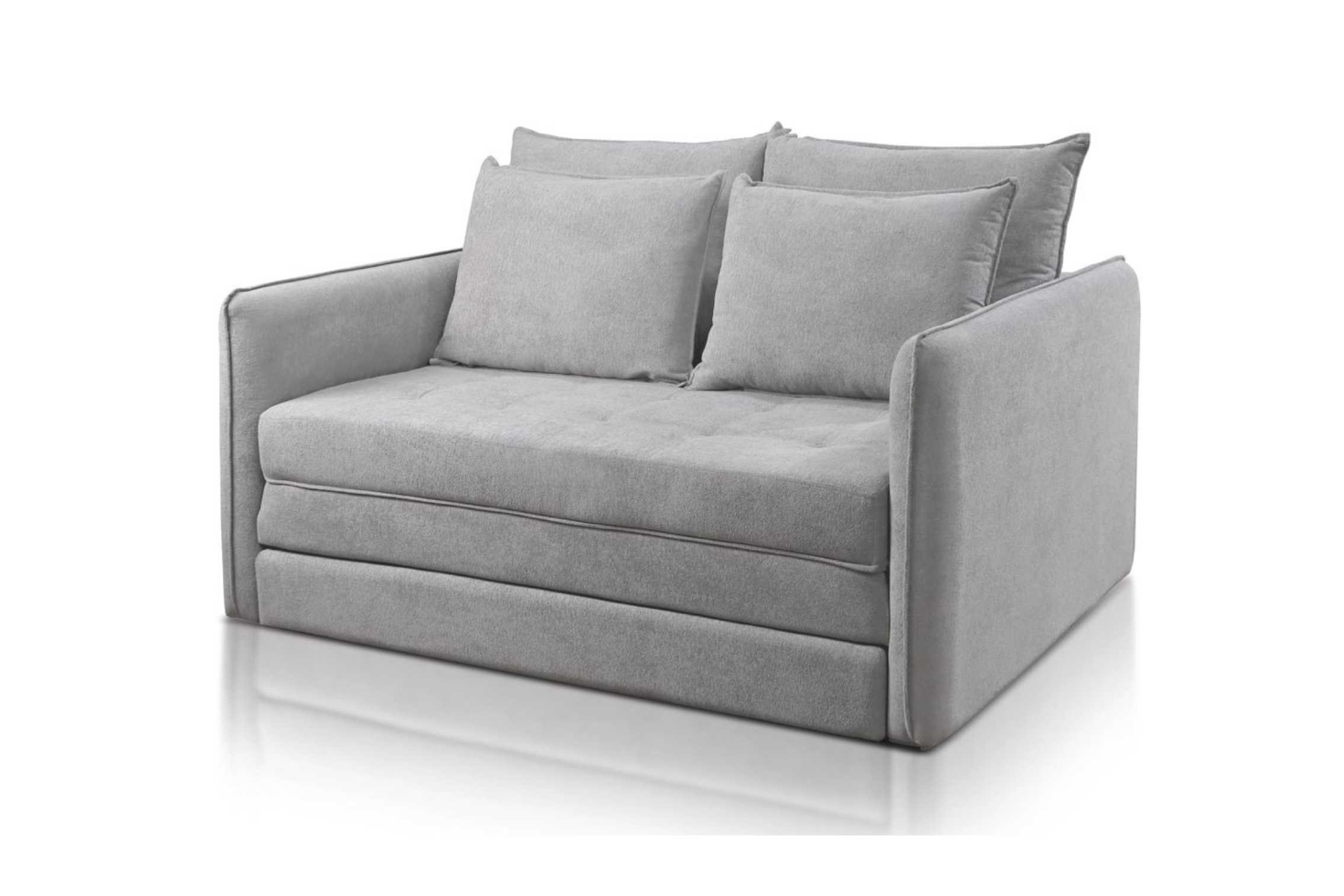 Sofa Cama Casal Noronha Luxo 1,55m Cor Cinza Suede