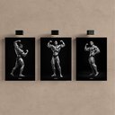 Ver imagem 2 de Kit 3 Quadro Decorativo Musculação Fisiculturismo Academia Moderno 28x20cm