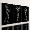 Ver imagem 1 de Kit 3 Quadro Decorativo Musculação Fisiculturismo Academia Moderno 28x20cm