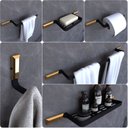 Ver imagem 1 de Kit Acessórios Para Banheiro Preto e Gold Empire 6 peças