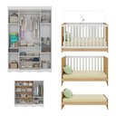 Ver imagem 5 de Quarto de Bebê Completo Berço Americano 3 em 1 Colchão Realeza Multimóveis Mp4599 Branco/
