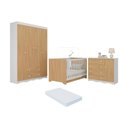 Ver imagem 1 de Quarto de Bebê Completo Berço Americano 3 em 1 Colchão Realeza Multimóveis Mp4599 Branco/