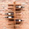 Suporte de Vinho Parede de Maderia Maciça de Teca 14 garrafas - Tatek - 1