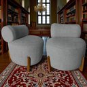 Ver imagem 7 de Kit 2 Poltronas Decorativa Mônaco Linho Cinza