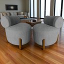 Ver mais imagens de Kit 2 Poltronas Decorativa Mônaco Linho Cinza