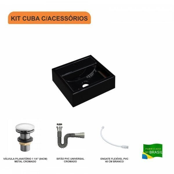 Kit Cuba Q32 com Válvula Click 1 1/2, Sifão Cromado e Flexível Compace - 3
