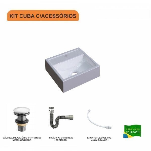 Kit Cuba Q32 com Válvula Click 1 1/2, Sifão Cromado e Flexível Compace - 3