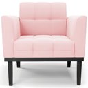 Ver imagem 6 de Poltrona Decorativa Base Madeira Preto Ana Suede Rosa Bebê - Ibiza