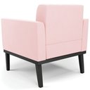 Ver imagem 7 de Poltrona Decorativa Base Madeira Preto Ana Suede Rosa Bebê - Ibiza
