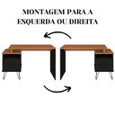 Ver imagem 4 de Escrivaninha Plus 2 Gavetas Freijó/Preto Artany