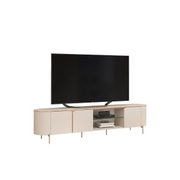 Painel Trento Ripado C/ Bancada Ariana 100% Mdf 2.75x2.40 Mts P/ Tv Ate 75 Polegadas - Off/freijo - 5