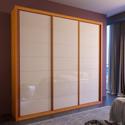 Guarda Roupa Casal Fusion 3 Portas 4 Gavetas Naturale/Off