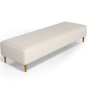 Ver imagem 1 de Puff Decorativo Sala de Estar Bali W01 Pés Palito 170x60cm Linho Cru - Lyam Decor