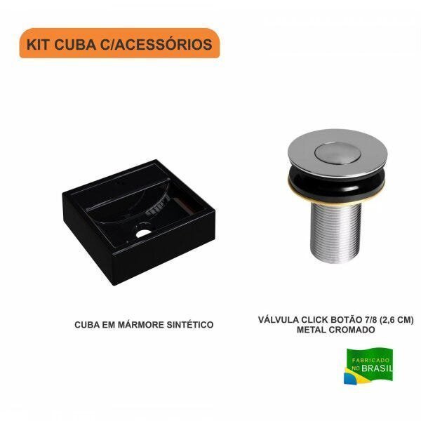 Kit Cuba Q32 com Válvula Click Botão Compace - 3