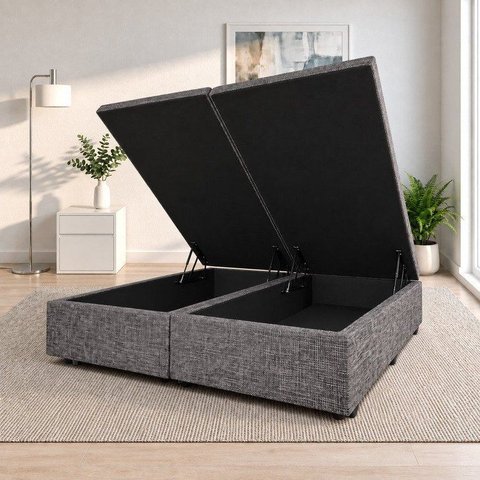 Base Box Baú Queen Bipartida Linho 1,58x1,98