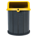 Ver imagem 1 de Lixeira Coletora Ecológica Mbs 75L Madeira Plástica Reciclada:Tampa Amarelo/Cinza Ébano