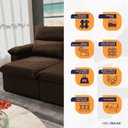 Ver imagem 3 de Sofá Retrátil Reclinável Paris 200cm Suede Velut com Molas no Assento - King House