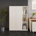 Ver imagem 1 de Estante Livreiro para Escritório 2 Portas 6 Prateleiras Hera - Via Nossa - Off White e Cedro