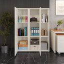 Ver mais imagens de Estante Livreiro para Escritório 2 Portas 6 Prateleiras Hera - Via Nossa - Off White e Cedro