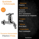 Ver imagem 3 de Torneira Parede Tanque 1/4 Prata Plástico Abs Gold Sand