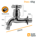 Ver imagem 2 de Torneira Parede Tanque 1/4 Prata Plástico Abs Gold Sand