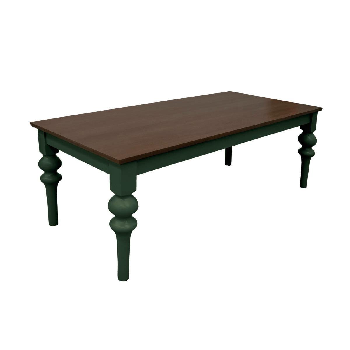 Mesa de Jantar Colors M - Verde Oliva com Tampo Freijó - 1