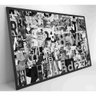 Quadro Colagem de Letras em Preto e Branco Medidas 60x40 Cm Impressão Adesivo Fotográfico - 2