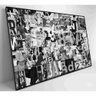 Quadro Colagem de Letras em Preto e Branco Medidas 60x40 Cm Impressão Adesivo Fotográfico - 1