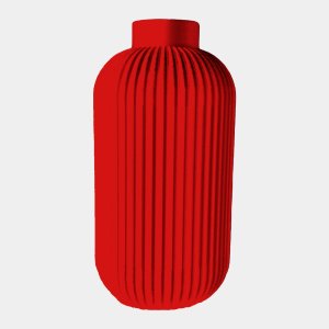 Vaso Decorativo - Modelo Alto Ribbed - Vermelho
