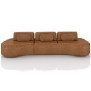 Ver imagem 3 de Sofá 5 Lugares Orgânico para Sala Living 366cm Vasti M03 Couríssimo Whisky - Lyam Decor
