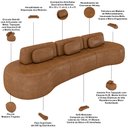 Ver imagem 4 de Sofá 5 Lugares Orgânico para Sala Living 366cm Vasti M03 Couríssimo Whisky - Lyam Decor