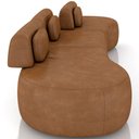 Ver imagem 6 de Sofá 5 Lugares Orgânico para Sala Living 366cm Vasti M03 Couríssimo Whisky - Lyam Decor