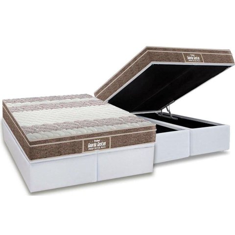 Cama Box Baú Queen: Colchão Espuma D33 Probel / EP Guarda Costas PróIntense Plus + Base CRC