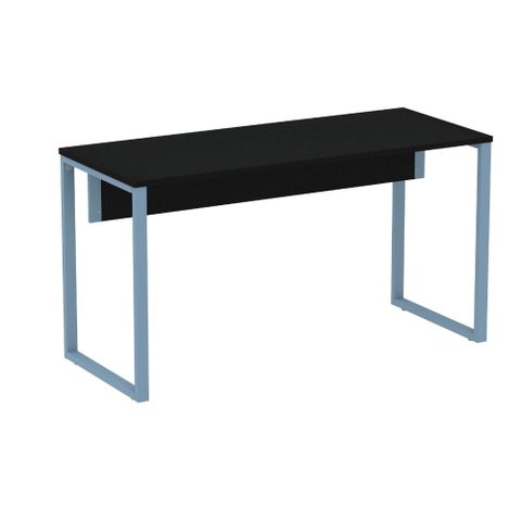 Mesa Escritório P25 Tub Pandin 170 Cm (larg) X 70 Cm (prof) Tampo Mdp Preto Pé Aço Tubular Azul