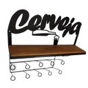 Ver imagem 6 de prateleira cerveja escorredor de copos porta pano de prato fero madeira