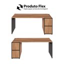 Ver mais imagens de Mesa Escrivaninha 170cm X 60cm e Armário 2 Portas F5 Office Cor:nogal com Preto
