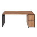 Ver imagem 5 de Mesa Escrivaninha 170cm X 60cm e Armário 2 Portas F5 Office Cor:nogal com Preto