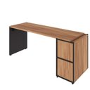 Ver imagem 4 de Mesa Escrivaninha 170cm X 60cm e Armário 2 Portas F5 Office Cor:nogal com Preto
