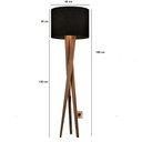 Ver imagem 3 de Luminaria de Chão Abajur para Sala Tripe Madeira Retrô Grande 1,58m Decoração Rustica Cupula Preto