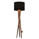 Ver imagem 1 de Luminaria de Chão Abajur para Sala Tripe Madeira Retrô Grande 1,58m Decoração Rustica Cupula Preto