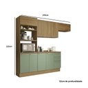 Ver imagem 2 de Armário de Cozinha Modulada Completa Reta 7 Peças 2,70m Botanic Kappesberg