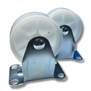 Ver imagem 7 de Kit 2 Un Rodízio Rodinha Placa Base Aço Fixo Roda Nylon Diâmetro 50mm 2" Altura 65mm