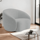Ver imagem 1 de Poltrona Orgânica Luxo Recepção Sala de Estar e Tv Amore Bouclé Cinza- Mabe Magazine