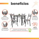 Ver imagem 5 de Conjunto de Mesa Itália 1,20m com 4 Cadeiras Dark/granito - Artefamol