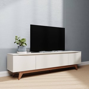 Rack para Tv até 75 Polegadas Flynt 1.8 (185cm) - Off White Fosco/natural